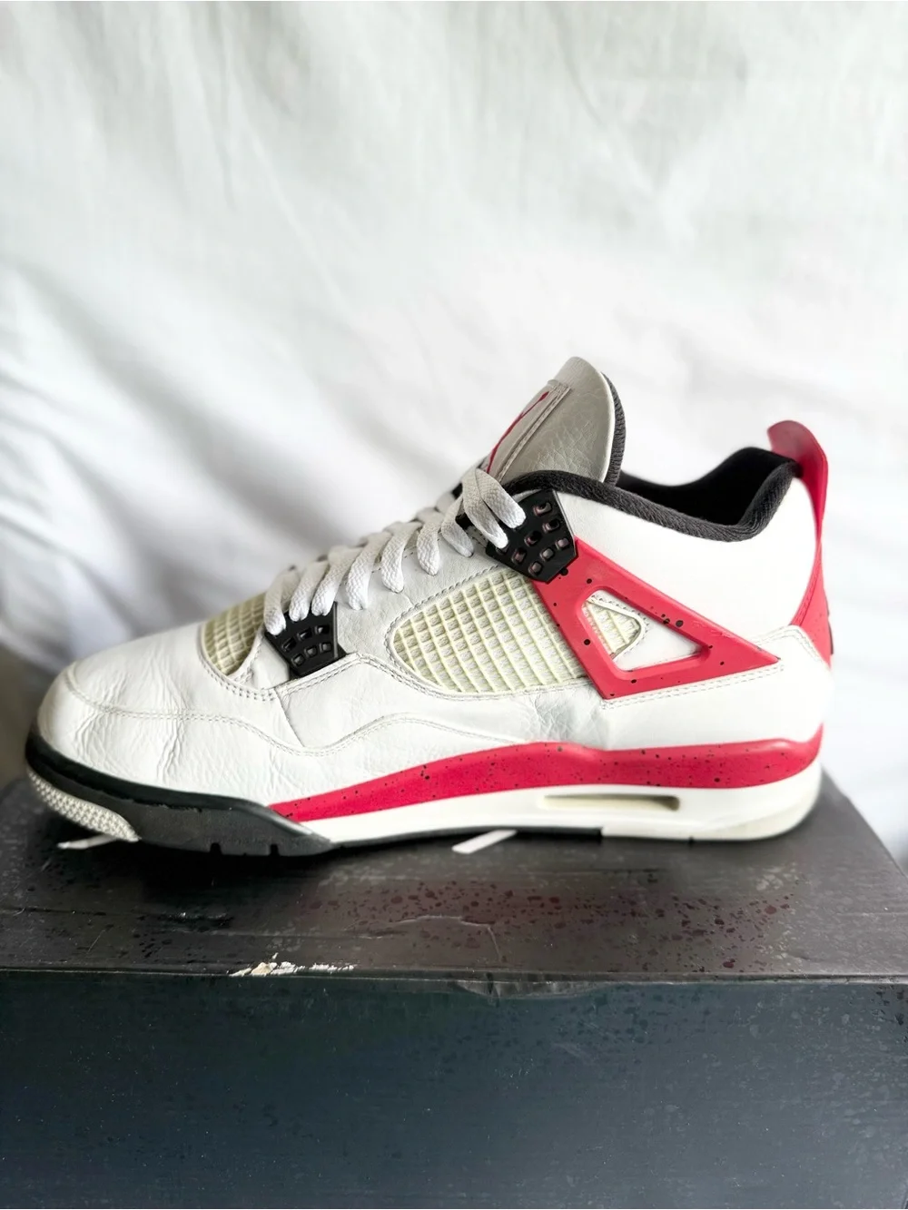 AUTHENTIC Jordan 4 Retro Red Cement size 13 DH6927-161 2023 PREOWNED with OG BOX